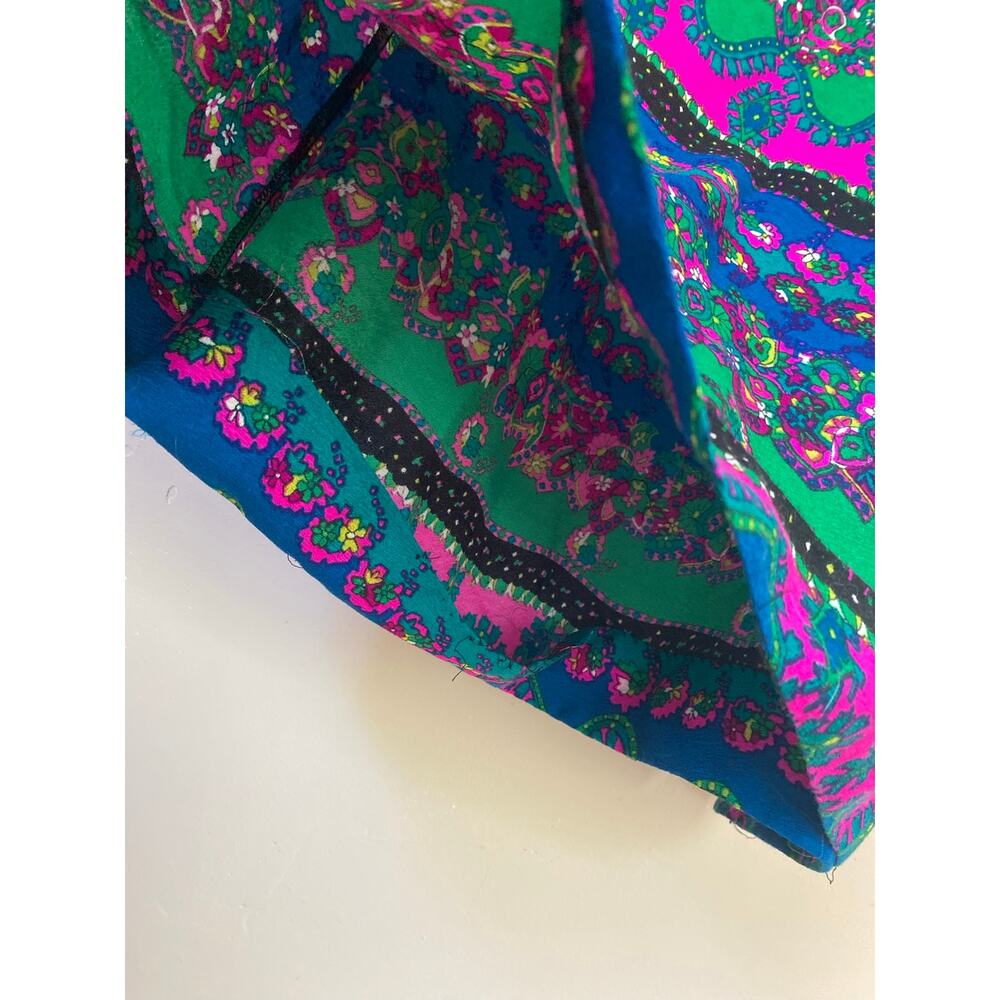 Vintage psychadelic 60s 70s maxi skirt size medium elastic waist colorful * - Picture 3 of 6